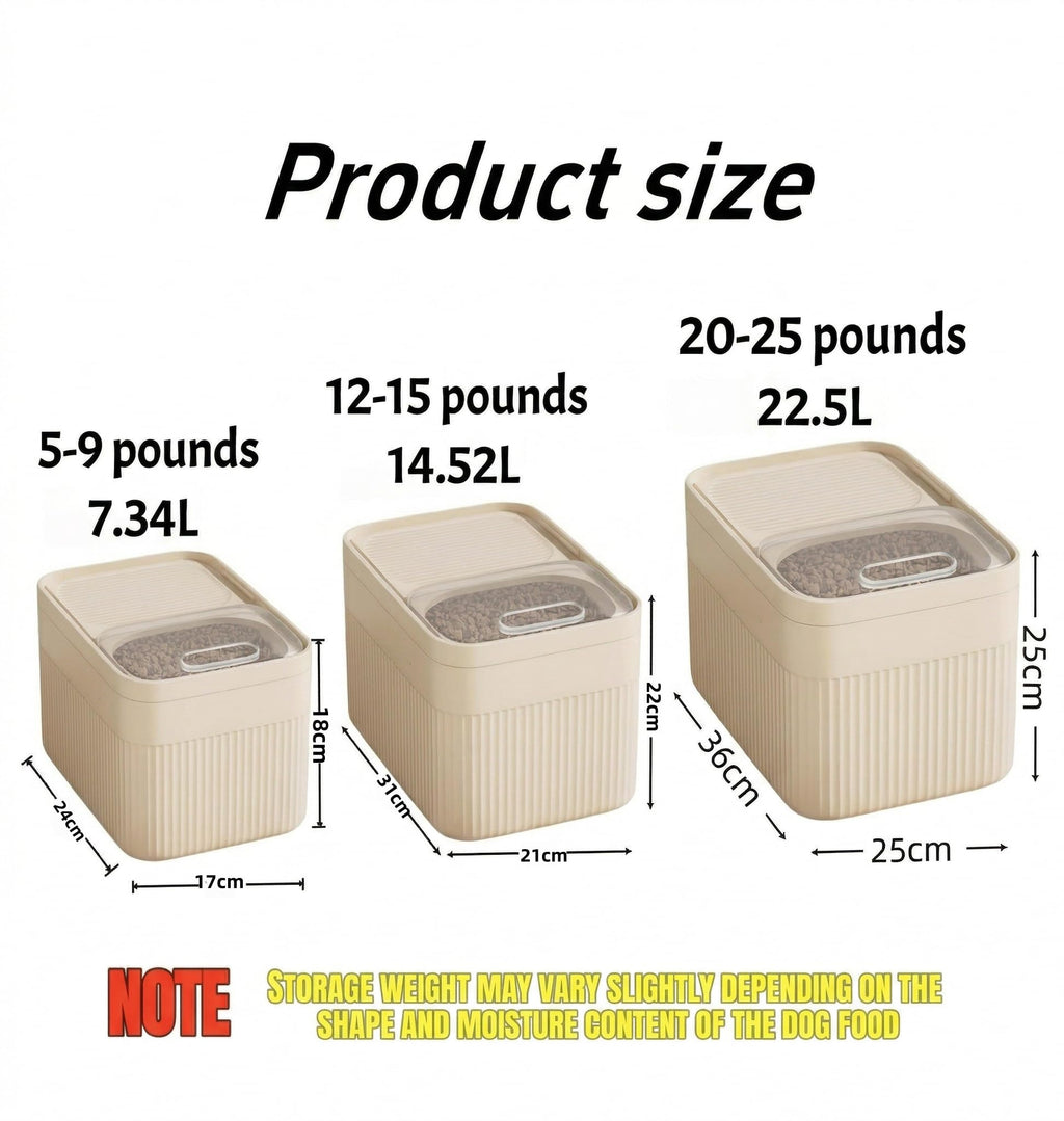 High-Capacity Pet Food Container Airtight with Cup, For Dog, Cat, Bird Food Storage