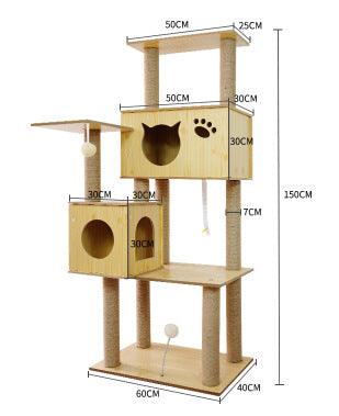 Space Capsule Cat Crawl Nest With Scratching Board - Wooden Pet Toy And Supplies